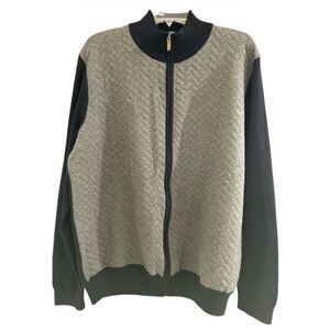 Boss Hugo Boss Men's Wool Quilted Zip-Up Cardigan Navy Size L